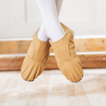 Plesne cipele - Unisex baletanke s kožnom potplatom, gornji dio od pamuka, prozračan, lagan