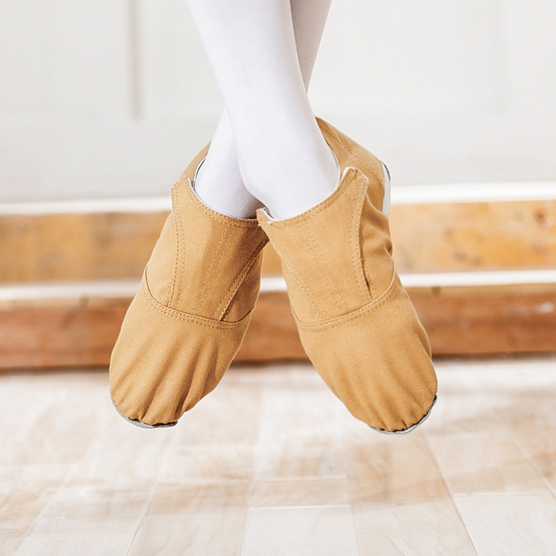 Plesne cipele - Unisex baletanke s kožnom potplatom, gornji dio od pamuka, prozračan, lagan