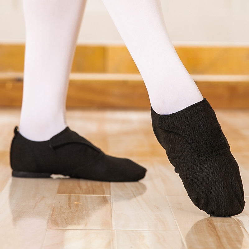 Plesne cipele - Unisex baletanke s kožnom potplatom, gornji dio od pamuka, prozračan, lagan