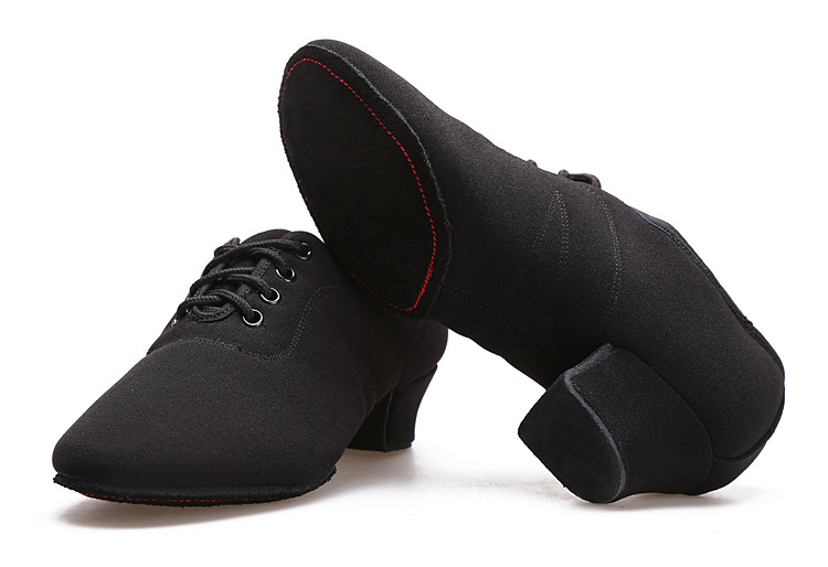 Pantofi de dans unisex pentru Latin, Modern și Balet, partea superioară din plasă cu Lycra, talpă din cauciuc, toc mediu