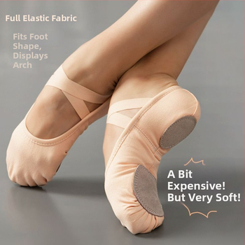 Baleto šokių bateliai moterims ir mergaitėms, elastinis audinys, be raištelių, minkšta padas, katės letenos dizainas