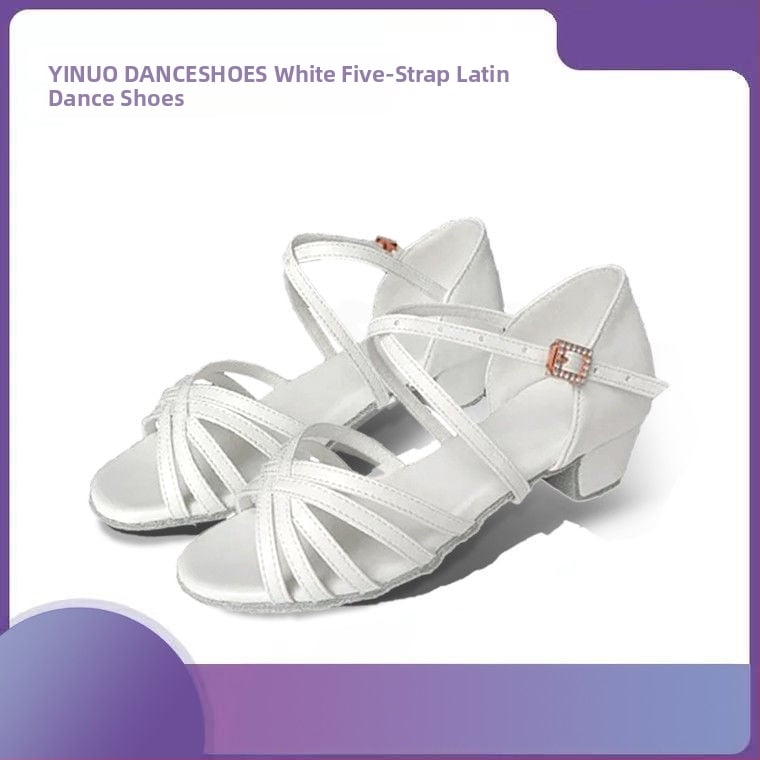 Παπούτσια λατινικού χορού για κορίτσια, αντιολισθητικά, ελαφριά, διαπνέοντα, τεχνητό δέρμα