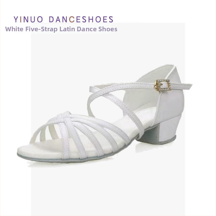 Lotynų šokių bateliai mergaitėms, neslystantys, lengvi, kvėpuojantys, imitacinė oda