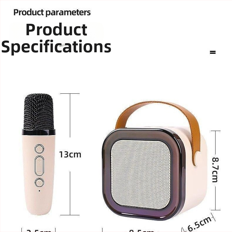 K12 Bluetooth karaokē mikrofons un skaļruņu komplekts - integrēta dziedāšanas mašīna, iebūvēta baterija, 5W/10W, 60Hz-15kHz, SNR ≥85dB