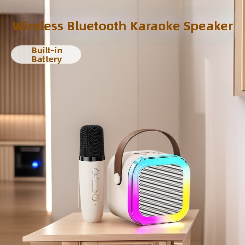 K12 Bluetooth karaokē mikrofons un skaļruņu komplekts - integrēta dziedāšanas mašīna, iebūvēta baterija, 5W/10W, 60Hz-15kHz, SNR ≥85dB