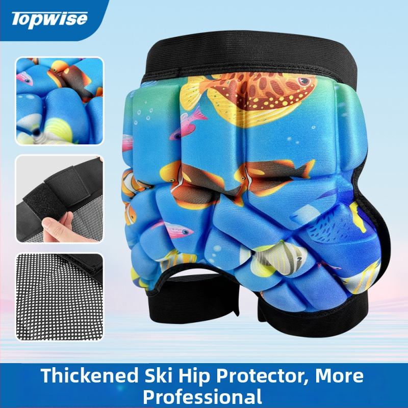 Bērnu gurnu aizsargājošā spilvena komplekts slēpošanai un roleriem — putu triecienu absorbēšana, Velcro aizdare, sporta aizsardzība