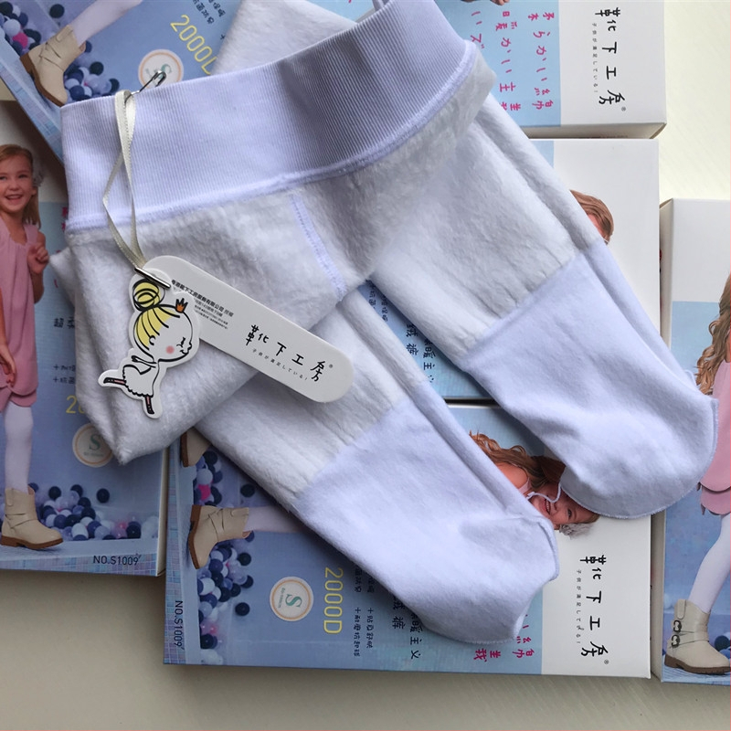 Detské tanečné pančuchy z bavlny s flísovou podšívkou, 2000D