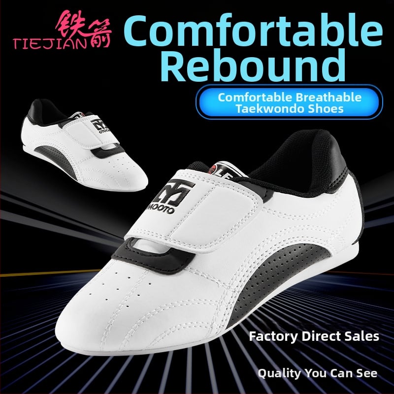 Taekwondo vidaus treniruočių bateliai vaikams ir suaugusiems – kvėpuojantys, neslystantys, lengvi, natūralios gumos padai