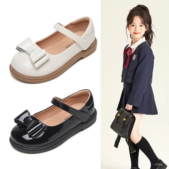 Dječje Mary Jane cipele za djevojčice, mekana potplata, Velcro zatvaranje, prinčevski stil, sintetički gornji dio, ljetno izdanje 2025