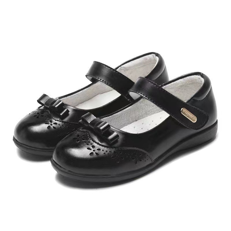 Dječje kožne cipele, crne, za školu i nastupe na pozornici, stil princeze