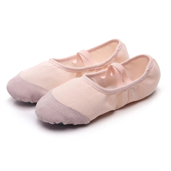 Tánccipők, puha talppal, vászon–pamutszövésű felsőrésszel, uniszex, gyerekeknek, velúr bőrtalp, lélegző és könnyű, balett és fitnesszhez