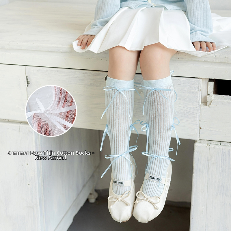 Tüdrukutele põlveni ulatuvad sokid kammitud puuvillast, džakardiline kudumine, ühevärvilised, hingavad