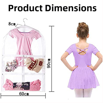 Skaidrus PVC apsaugos komplektas vaikų šokių drabužiams, batams ir kojinėms saugoti – dulkių ir drėgmės apsauga