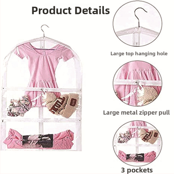 Skaidrus PVC apsaugos komplektas vaikų šokių drabužiams, batams ir kojinėms saugoti – dulkių ir drėgmės apsauga