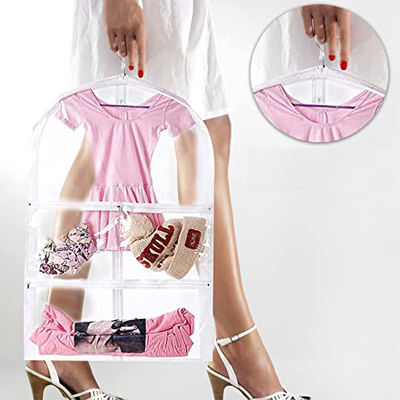 Skaidrus PVC apsaugos komplektas vaikų šokių drabužiams, batams ir kojinėms saugoti – dulkių ir drėgmės apsauga