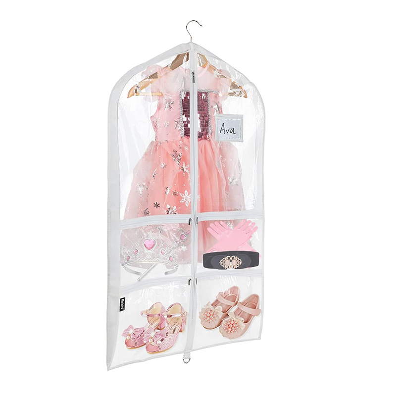 Skaidrus PVC apsaugos komplektas vaikų šokių drabužiams, batams ir kojinėms saugoti – dulkių ir drėgmės apsauga