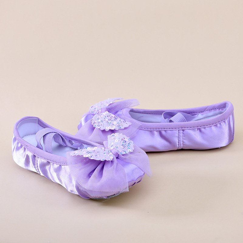 Dječje baletne cipele za djevojčice - lagane, prozračne, mekana potplata, gornji dio od sintetičke kože i pamuka, kombinirana potplata, dizajn mačja šapa