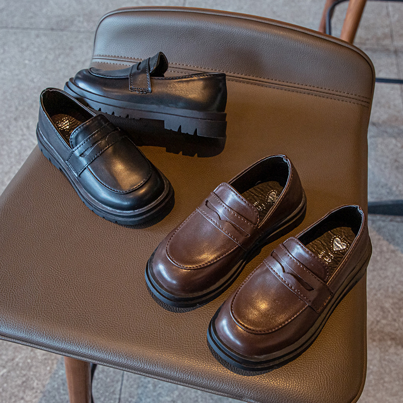 Dječje cipele od umjetne kože, britanski stil, gumasta protuklizna potplat, za djecu 4–16 godina, proljeće-jesen dizajn