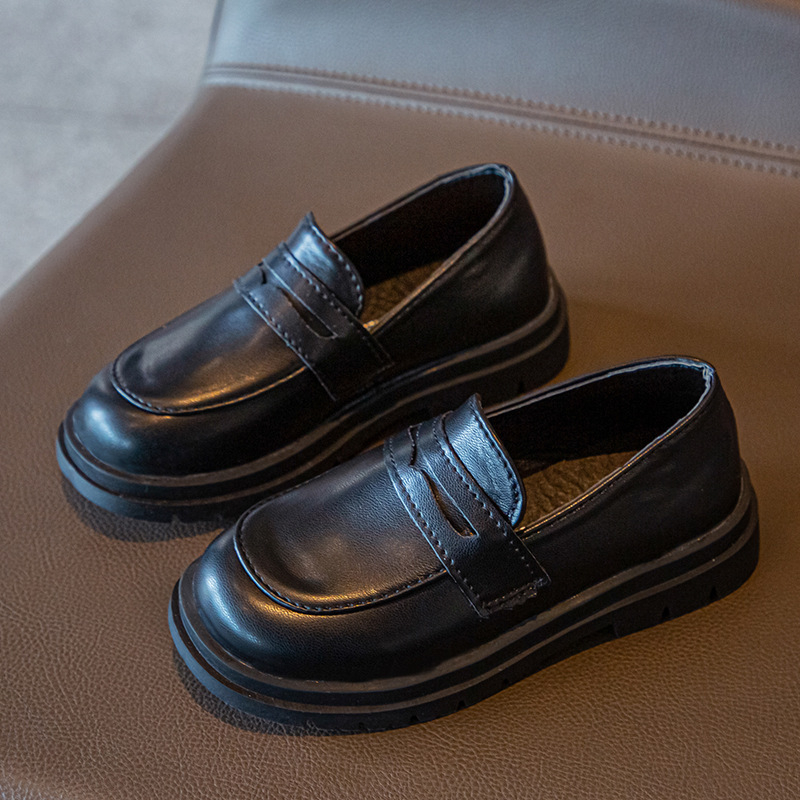 Dječje cipele od umjetne kože, britanski stil, gumasta protuklizna potplat, za djecu 4–16 godina, proljeće-jesen dizajn