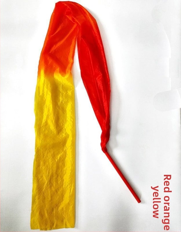 Реквизит за танц с ленти и пръчки, сатенена панделка, ръчно рисуван дизайн, за открити изпълнения, модел DR-652