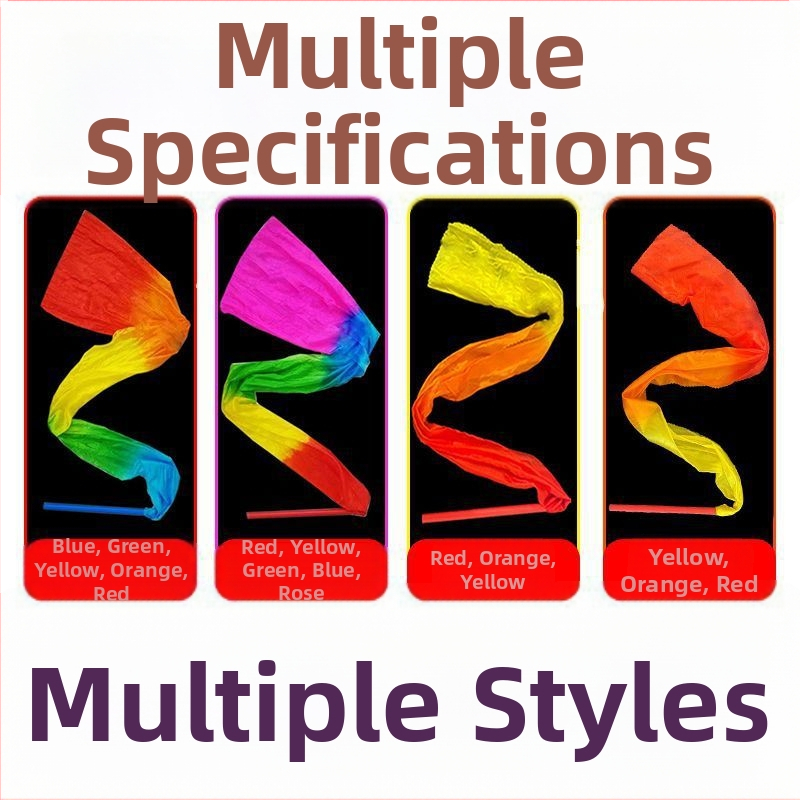 Deju rekvizīts ar lentēm un nūjiņām, satīna lente, roku apgleznojums, ārējai lietošanai, modelis DR-652