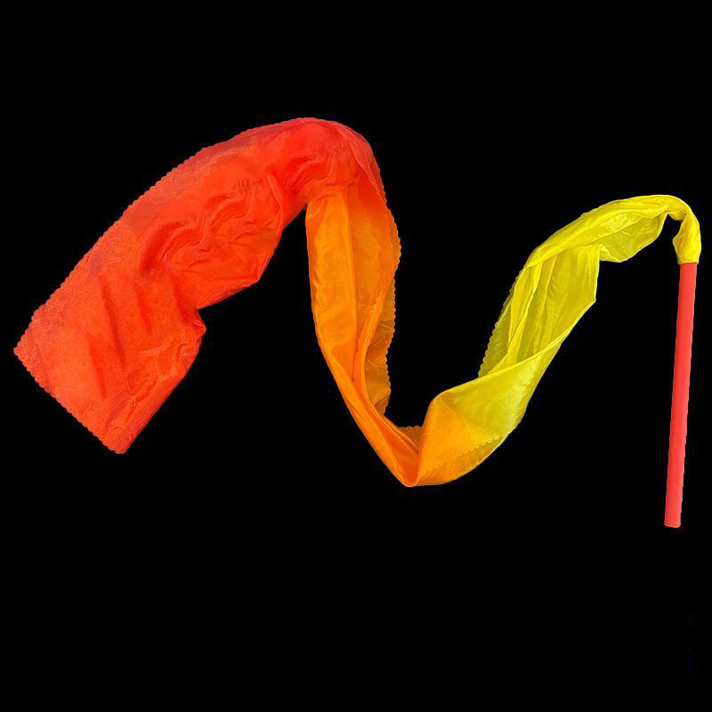 Реквизит за танц с ленти и пръчки, сатенена панделка, ръчно рисуван дизайн, за открити изпълнения, модел DR-652