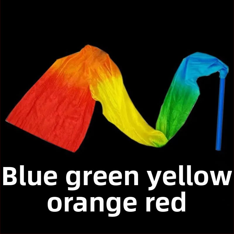 Реквизит за танц с ленти и пръчки, сатенена панделка, ръчно рисуван дизайн, за открити изпълнения, модел DR-652