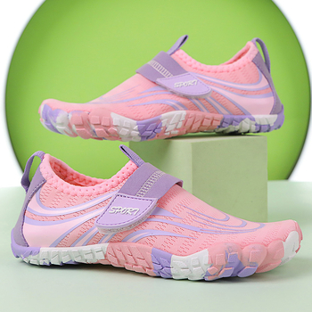 Dječje Five-Finger vodene cipele za plažu i plivanje – prozračni gornji dio od mrežice, Velcro kopčanje, niski profil, protuklizna gumena potplat