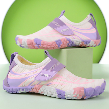 Dječje Five-Finger vodene cipele za plažu i plivanje – prozračni gornji dio od mrežice, Velcro kopčanje, niski profil, protuklizna gumena potplat