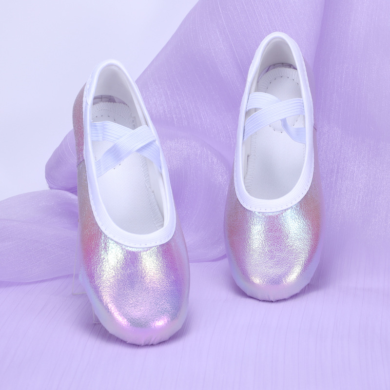 Gyerekek tánccipői, lányoknak balettcipő puha talppal és macska tappancs mintával, tánc gyakorlócipő