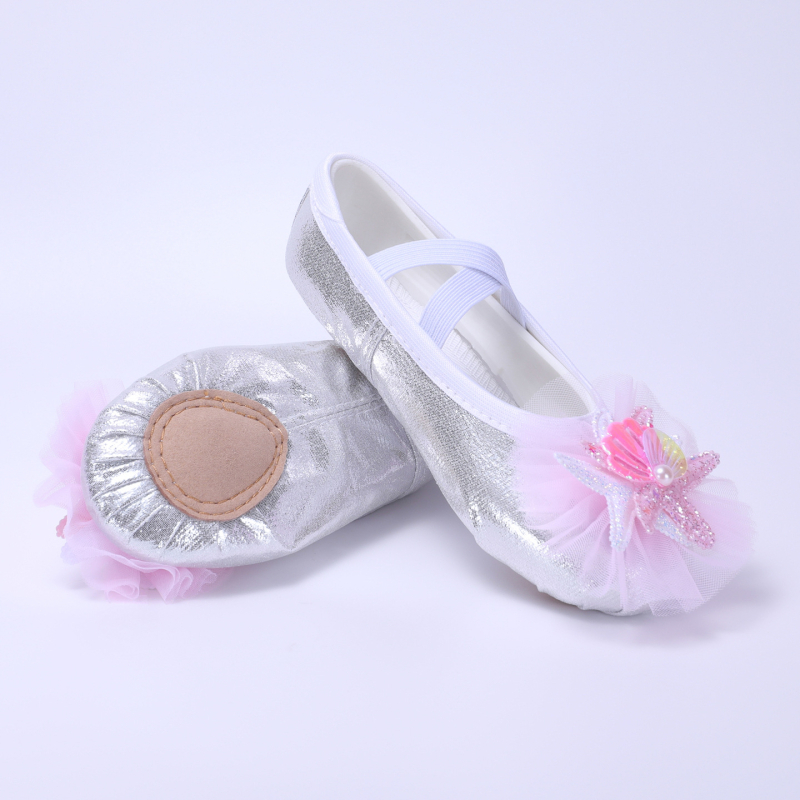 Gyermekeknek szóló tánccipő puha talppal, edzésre és balettre, modell 8125
