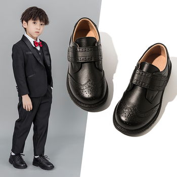 Cipele za dječake od prave kože, Velcro zatvarač, gumena potplata, EVA ulošak, prozračne i protuklizne, britski stil