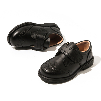 Cipele za dječake od prave kože, Velcro zatvarač, gumena potplata, EVA ulošak, prozračne i protuklizne, britski stil