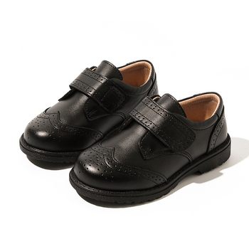 Cipele za dječake od prave kože, Velcro zatvarač, gumena potplata, EVA ulošak, prozračne i protuklizne, britski stil