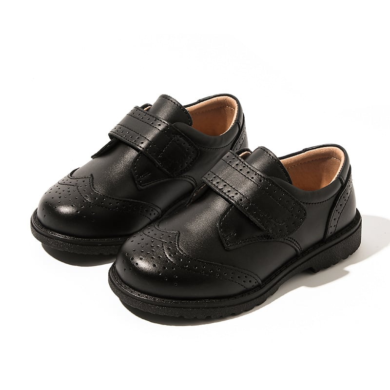 Cipele za dječake od prave kože, Velcro zatvarač, gumena potplata, EVA ulošak, prozračne i protuklizne, britski stil