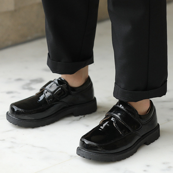 Dječje cipele od PU kože za dječake, Velcro kopčanje, gumeni potplat, srednje visine, protuklizne i otporne na habanje