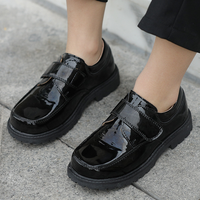 Dječje cipele od PU kože za dječake, Velcro kopčanje, gumeni potplat, srednje visine, protuklizne i otporne na habanje