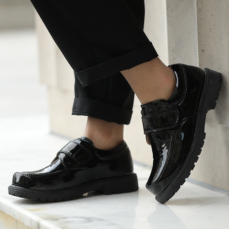 Dječje cipele od PU kože za dječake, Velcro kopčanje, gumeni potplat, srednje visine, protuklizne i otporne na habanje