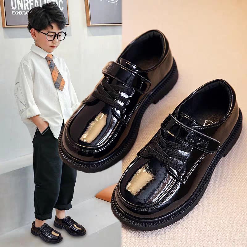 Dječje kožne tenisice s dvostrukim vampom od teleće kože, gumeni potplat, Velcro kopča, PU ulošak, mrežasta podstava, korejski stil