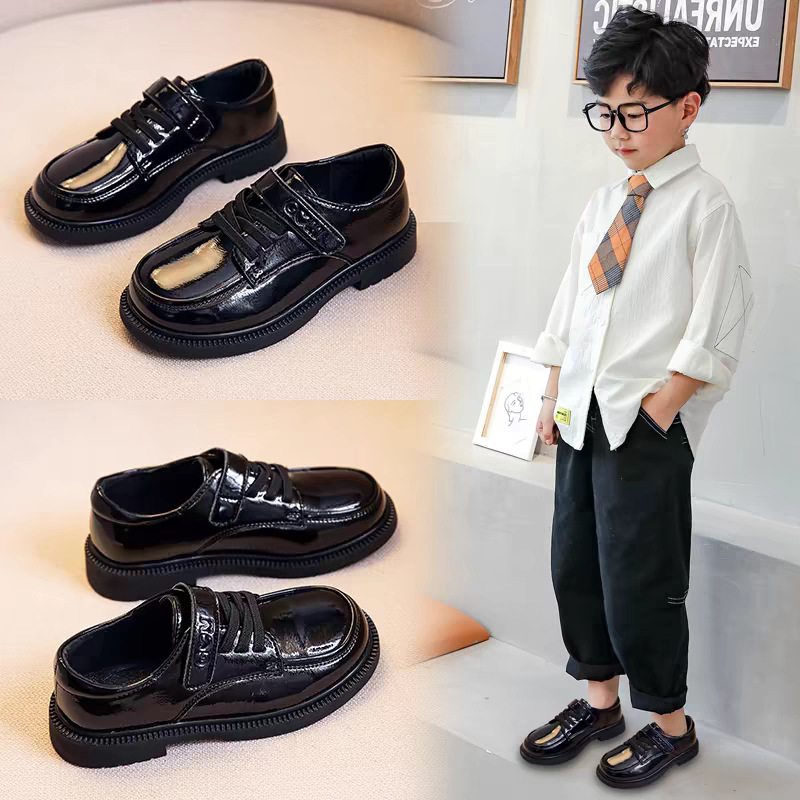 Dječje kožne tenisice s dvostrukim vampom od teleće kože, gumeni potplat, Velcro kopča, PU ulošak, mrežasta podstava, korejski stil