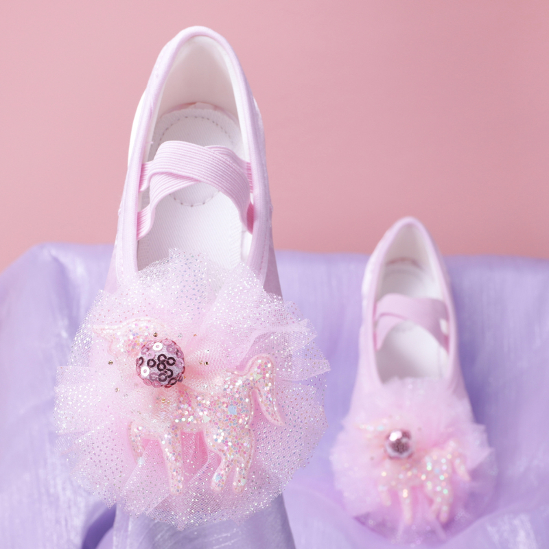 Dječje baletne cipele za djevojčice s kožnom potplatom – lagane, za baletnu vježbu