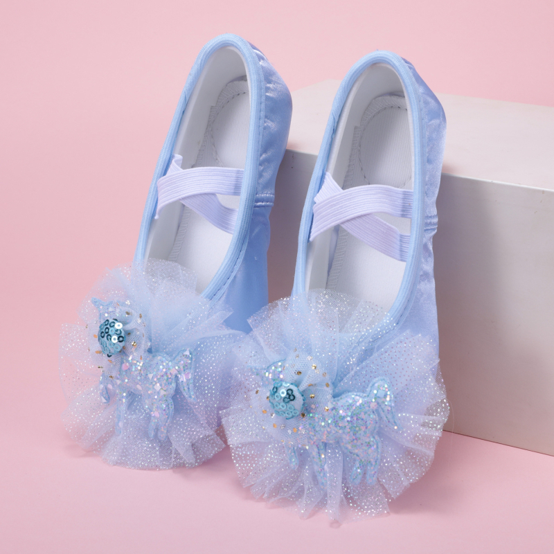 Dječje baletne cipele za djevojčice s kožnom potplatom – lagane, za baletnu vježbu