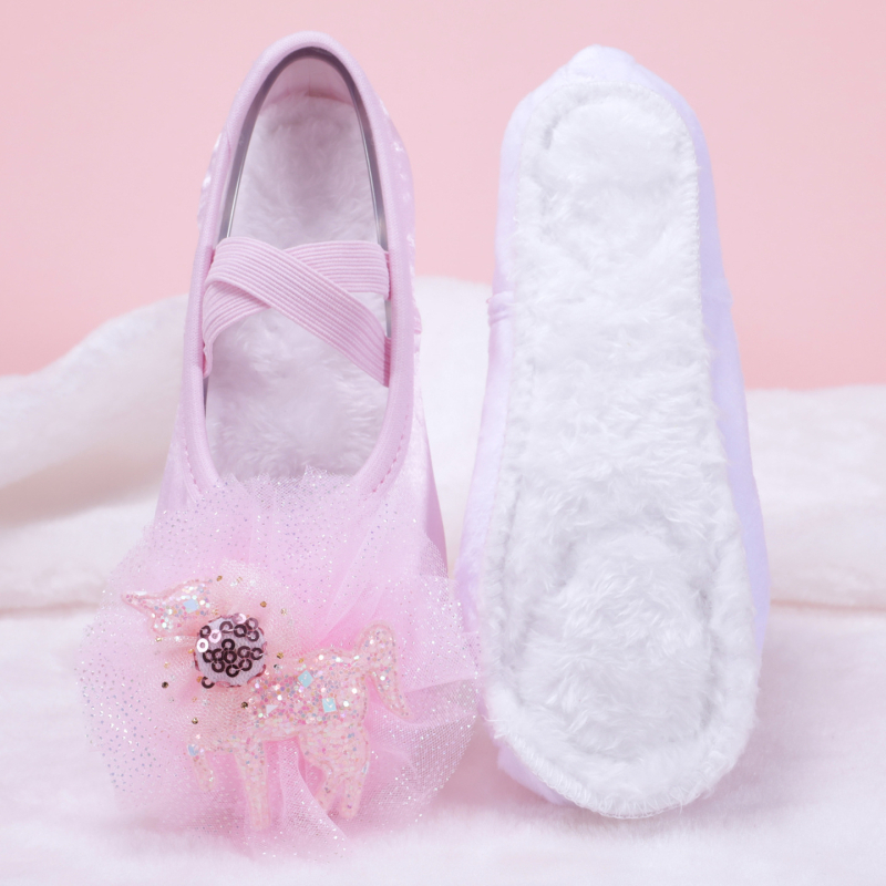 Dječje baletne cipele za djevojčice s kožnom potplatom – lagane, za baletnu vježbu