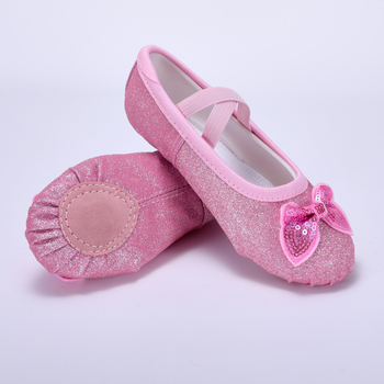 Dječje svjetlucave baletanke s mekanom potplatom za unutarnje plesne vježbe, s dizajnom mačje šape