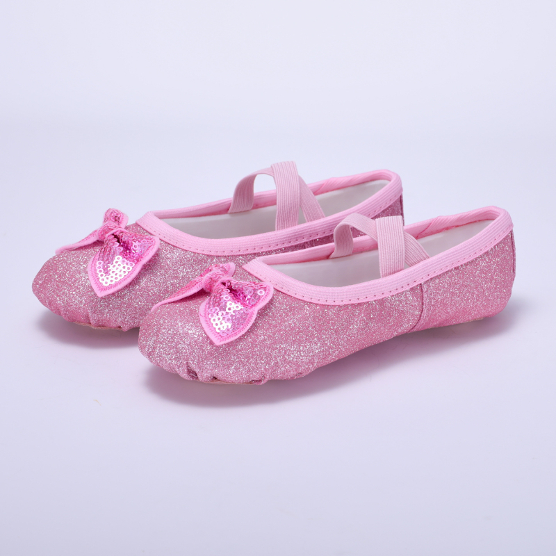 Dječje svjetlucave baletanke s mekanom potplatom za unutarnje plesne vježbe, s dizajnom mačje šape