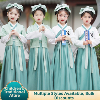 Detský kostým na predstavenie, čínskeho štýlu, polyesterová zmes s mercerizovanou bavlnou, pre deti 3–8 rokov, národný tanec
