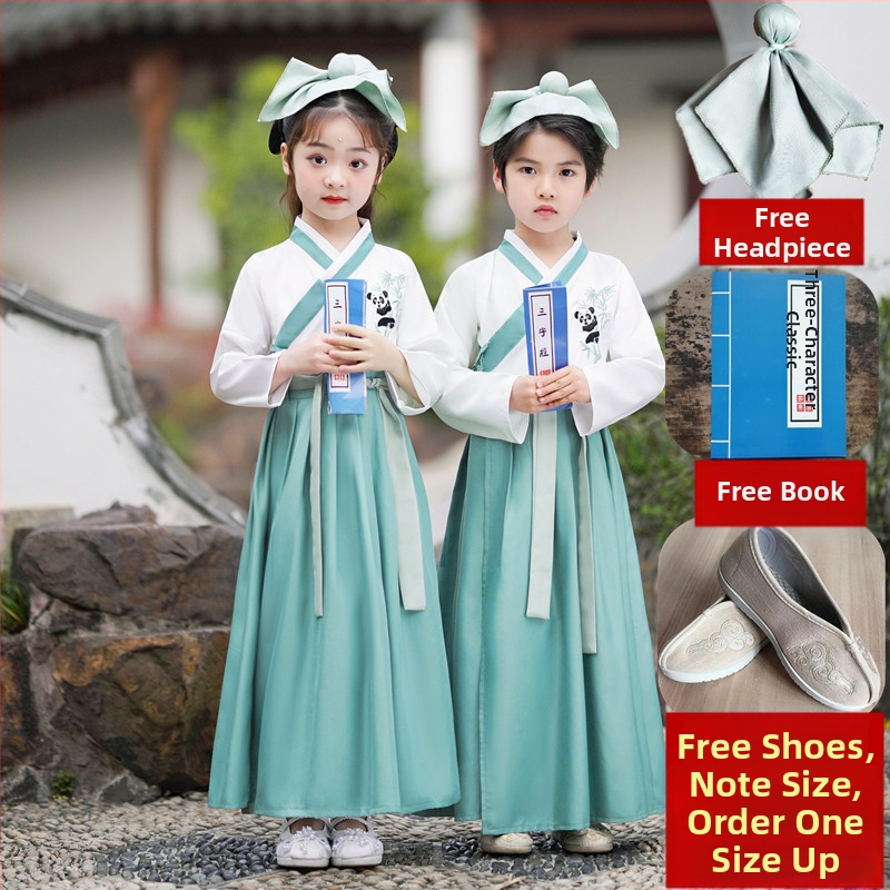Detský kostým na predstavenie, čínskeho štýlu, polyesterová zmes s mercerizovanou bavlnou, pre deti 3–8 rokov, národný tanec