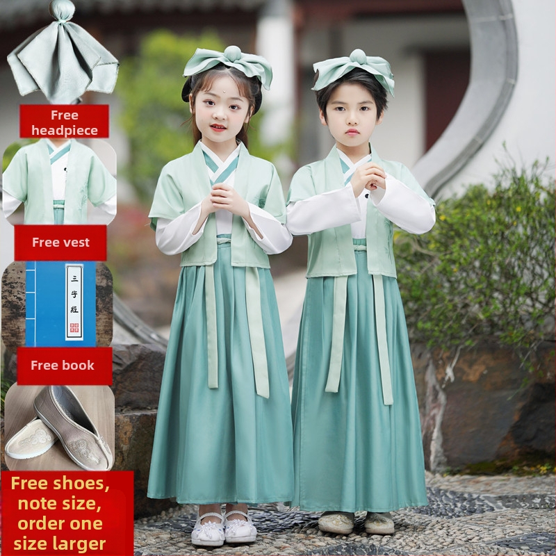 Detský kostým na predstavenie, čínskeho štýlu, polyesterová zmes s mercerizovanou bavlnou, pre deti 3–8 rokov, národný tanec