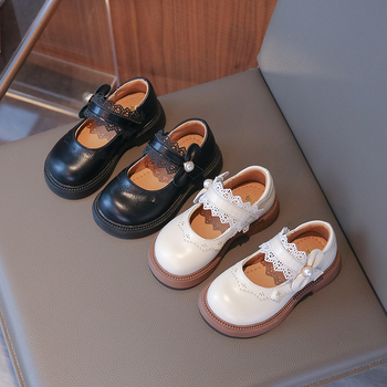 Dječje kožne cipele za djevojčice, gornji PU, Velcro zatvarač, gumeni potplat, nizak kroj, uzrast 4–12 godina