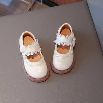 Dječje kožne cipele za djevojčice, gornji PU, Velcro zatvarač, gumeni potplat, nizak kroj, uzrast 4–12 godina